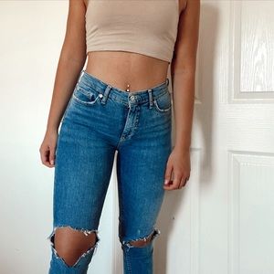 free people distressed skinny jeans